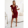 Numoco Krátke šaty s puzdrovou sukňou YARA Farba: Bordová, Veľkosť: M Numoco Krátke šaty s puzdrovou sukňou YARA Farba: Bordová, Veľkosť: M