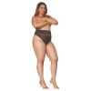 Dreamgirls - dámske nohavičky s vysokým pásom - čipkované - čierne - 2XL Dreamgirls - dámske nohavičky s vysokým pásom - čipkované - čierne - 2XL