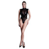 Allure Femme Fatale - dámske body - priesvitné panely - čierne - L Allure Femme Fatale - dámske body - priesvitné panely - čierne - L