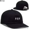 Fox šiltovka Wordmark adjustable hat, black/white, one size Fox šiltovka Wordmark adjustable hat, black/white, one size