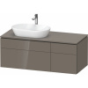 DURAVIT L-Cube závesná skrinka pod umývadlo na dosku (umývadlo vľavo), 4 zásuvky, 1220 x 550 x 482 mm, Flanel šedá vysoký lesk, LC4876089890000 DURAVIT L-Cube závesná skrinka pod umývadlo na dosku (umývadlo vľavo), 4 zásuvky, 1220 x 550 x 482 mm, Flanel šedá vysoký lesk, LC4876089890000