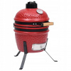 Keramický gril kamado s udiarňou, 2-v-1, 56 cm, červený Keramický gril kamado s udiarňou, 2-v-1, 56 cm, červený