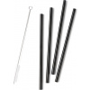 Slamky Rocks z nerezovej ocele s kefkou 21,5 cm Slamky Rocks z nerezovej ocele s kefkou 21,5 cm