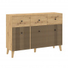 Casarredo BERLIN kombinovaná komoda 3D3S, dub Artisan / čierna Casarredo BERLIN kombinovaná komoda 3D3S, dub Artisan / čierna