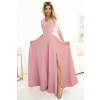 Dámske dlhé čipkované šaty 309-13 AMBER powder pink - Numoco XXL Dámske dlhé čipkované šaty 309-13 AMBER powder pink - Numoco XXL