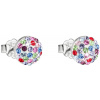 Strieborné náušnice pecka s kryštálmi Swarovski zmes farieb okrúhle 31136.3 farebné Strieborné náušnice pecka s kryštálmi Swarovski zmes farieb okrúhle 31136.3 farebné