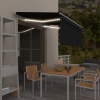 zahrada-XL Ručne zaťahovacia markíza s tienidlom a LED 3x2,5 m antracitová 3069264 zahrada-XL Ručne zaťahovacia markíza s tienidlom a LED 3x2,5 m antracitová 3069264