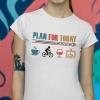 Tričko s potlačou Plán CYKLISTU na dnes Dámsky Biela XXL Tričko s potlačou Plán CYKLISTU na dnes Dámsky Biela XXL
