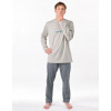 GINA Pánske dlhé pyžamo so vzorovanými nohavicami | 79191P - sv. šedá tm. šedá, XL GINA Pánske dlhé pyžamo so vzorovanými nohavicami | 79191P - sv. šedá tm. šedá, XL