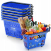 VEVOR Solidny Kosz Na Zakupy Na Kółkach Niebieski Plastikowy 6 Sztuk 39L VEVOR Solidny Kosz Na Zakupy Na Kółkach Niebieski Plastikowy 6 Sztuk 39L