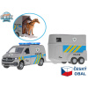 Kids Globe Traffic VW policajná dodávka CZ design 28cm kov spätný chod s prívesom v krabičke Kids Globe Traffic VW policajná dodávka CZ design 28cm kov spätný chod s prívesom v krabičke