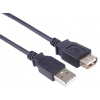 Kabel PremiumCord USB 2.0 A-A M/F 1m, prodlužovací, černý Kabel PremiumCord USB 2.0 A-A M/F 1m, prodlužovací, černý