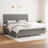 vidaXL Boxspring posteľ s matracom tmavosivá 200x200 cm látka vidaXL Boxspring posteľ s matracom tmavosivá 200x200 cm látka