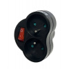 Konnoc DX-R2S 2-zásuvka s vypínačom čierna Konnoc DX-R2S 2-zásuvka s vypínačom čierna