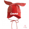 abenys čiapka BUNNY STRIPE - s vlastným menom - červená abenys čiapka BUNNY STRIPE - s vlastným menom - červená