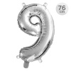 JUNIOR Balón narodeninový 76 cm - číslo 9, strieborný JUNIOR Balón narodeninový 76 cm - číslo 9, strieborný