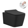 CERANO - Závesná WC misa Forte + UF sedátko, Rimless - čierna matná - 51x36 cm CERANO - Závesná WC misa Forte + UF sedátko, Rimless - čierna matná - 51x36 cm