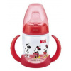 NUK ZE-104 Set FC Fľaša 150 ml s držadlami a indikátorom teploty DISNEY M Mickey Mouse + silikónový odkvapkávač zdarma NUK ZE-104 Set FC Fľaša 150 ml s držadlami a indikátorom teploty DISNEY M Mickey Mouse + silikónový odkvapkávač zdarma