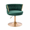 LuxuryForm DESIGN Kozmetická stolička LYON VELUR na zlatom tanieri - zelená LuxuryForm DESIGN Kozmetická stolička LYON VELUR na zlatom tanieri - zelená