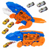 DINOSAURIE NÁKLADNÉ AUTO VYSTREĽOVAČ AUTÍČOK TRANSPORTER ŠMYKĽAVKA + 6 x AUTÍČKA DINOSAURIE NÁKLADNÉ AUTO VYSTREĽOVAČ AUTÍČOK TRANSPORTER ŠMYKĽAVKA + 6 x AUTÍČKA