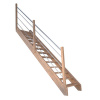 StarWood Schody Mykonos Pro dubové rovné 80cm otvorené drev. nerez. zábradlie Ľ StarWood Schody Mykonos Pro dubové rovné 80cm otvorené drev. nerez. zábradlie Ľ