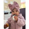 Detský turban s Mašličkou Bavlna rebro - PUDROVÁ. Detský turban s Mašličkou Bavlna rebro - PUDROVÁ.