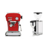 Ascaso Dream ONE, Love Red + Rocket Espresso GIANNINO, chrome/black Ascaso Dream ONE, Love Red + Rocket Espresso GIANNINO, chrome/black