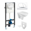 Mereo WC set - Rimless WC oblé, modul pre sadrokartón, biele oválne tlačidlo MM02NSETRS110 Mereo WC set - Rimless WC oblé, modul pre sadrokartón, biele oválne tlačidlo MM02NSETRS110