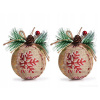 Vianočná guľa zdobená 7,5 cm, 2 ks Vianočná guľa zdobená 7,5 cm, 2 ks
