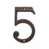 Číslo domu 5 kovové hnedé 120mm Číslo domu 5 kovové hnedé 120mm