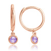 MINET Jemné náušnice z ružového zlata s fialovými zirkónmi Au 585/1000 1,00g MINET Jemné náušnice z ružového zlata s fialovými zirkónmi Au 585/1000 1,00g