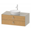 DURAVIT White Tulip závesná skrinka pod umývadlo na dosku, 2 zásuvky, 1000 x 550 x 408 mm, dub prírodný masív/taupe matná, WT49910H560 DURAVIT White Tulip závesná skrinka pod umývadlo na dosku, 2 zásuvky, 1000 x 550 x 408 mm, dub prírodný masív/taupe matná, WT49910H560