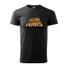 Sablio Tričko s potlačou Star Wars oranžový text - černé 3XL Sablio Tričko s potlačou Star Wars oranžový text - černé 3XL