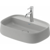 DURAVIT Zencha oválna umývadlová misa s otvorom, bez prepadu, 550 x 390 mm, saténovo šedá matná, s povrchom WonderGliss, 23745567711 DURAVIT Zencha oválna umývadlová misa s otvorom, bez prepadu, 550 x 390 mm, saténovo šedá matná, s povrchom WonderGliss, 23745567711