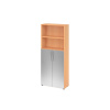 Kancelársky kombinovaný regál na zakladače, zahnuté madlo, 800 x 346 x 1880 mm, buk/strieborný Kancelársky kombinovaný regál na zakladače, zahnuté madlo, 800 x 346 x 1880 mm, buk/strieborný