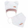 New Baby Zimná dojčenská čiapočka so šatkou na krk Teddy bear šedo ružová New Baby Zimná dojčenská čiapočka so šatkou na krk Teddy bear šedo ružová