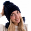Zimná čiapka N Navy Blue. Universal. (Dámsky klobúk Milituka s pompom veľa farieb) Zimná čiapka N Navy Blue. Universal. (Dámsky klobúk Milituka s pompom veľa farieb)
