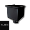 LP zberný kotlík hranatý s kruhovým vývodom - RAL 9005 Čierna, 100 mm LP zberný kotlík hranatý s kruhovým vývodom - RAL 9005 Čierna, 100 mm