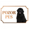Novofundlandský pes - Kovová tabuľka POZOR PES Novofundlandský pes - Kovová tabuľka POZOR PES