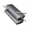 AXAGON HMC-8HLSA, USB 5Gbps hub, 3x USB-A, HDMI 4k/60Hz, RJ-45 GLAN, SD/microSD, audio, PD 100W, kabel USB-C 20cm (HMC-8HLSA)