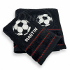 Uterák AMBER s výšivkou kopacia lopta čierny a Váš text - 30 x 50 cm Uterák AMBER s výšivkou kopacia lopta čierny a Váš text - 30 x 50 cm