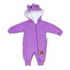 Baby Nellys ® Teplákový overal s kapucňou - fialový Baby Nellys ® Teplákový overal s kapucňou - fialový