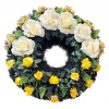 Smútočný veniec s umelými ružami a hortenziami Ø 65cm Smútočný veniec s umelými ružami a hortenziami Ø 65cm