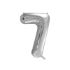 PartyDeco Fóliový balón číslo ,,7,, Strieborný 86 cm PartyDeco Fóliový balón číslo ,,7,, Strieborný 86 cm
