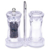 Mlynček na korenie a soľnička + stojan, sada 3 ks Mlynček na korenie a soľnička + stojan, sada 3 ks