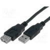 Kabel USB 2.0 USB A zásuvka, USB A vidlice niklovaný 3m černá Kabel USB 2.0 USB A zásuvka, USB A vidlice niklovaný 3m černá