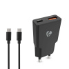 Nedis WCHA20BKUC - Síťová nabíječka | 20 W | GaN | PD3.0 | Funkce rychlého nabíjení | 2 výstupy | USB-A / USB-C | Černá Nedis WCHA20BKUC - Síťová nabíječka | 20 W | GaN | PD3.0 | Funkce rychlého nabíjení | 2 výstupy | USB-A / USB-C | Černá