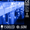 Vianočná led svetelná záclona vonkajšia - programy - 1500led - 60m - modrá Vianočná led svetelná záclona vonkajšia - programy - 1500led - 60m - modrá