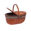 Prút. piknikový košík ovál tm. hnedá s rúčkou tm.hnedá látka 38x28x17x36cm Prút. piknikový košík ovál tm. hnedá s rúčkou tm.hnedá látka 38x28x17x36cm