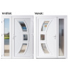 Dvojkrídlové vchodové dvere plastové Soft Celia+Sklo Nisip, Biela/Biela, 150x200 cm, pravé
